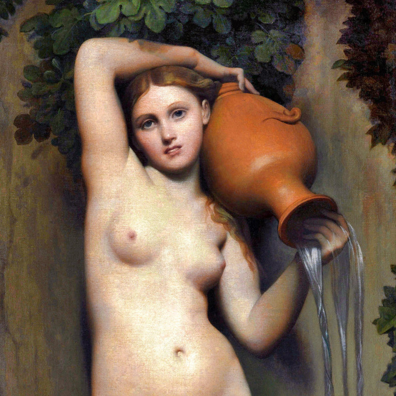 " The Source " by Jean-Auguste Dominique Ingres, 68.25" H x 38.25" W