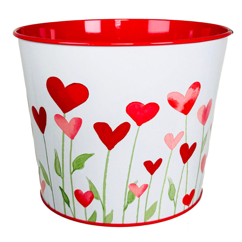 Jardinière en métal Love Grows, H 5 po x l 6,5 po x P 6,5 po