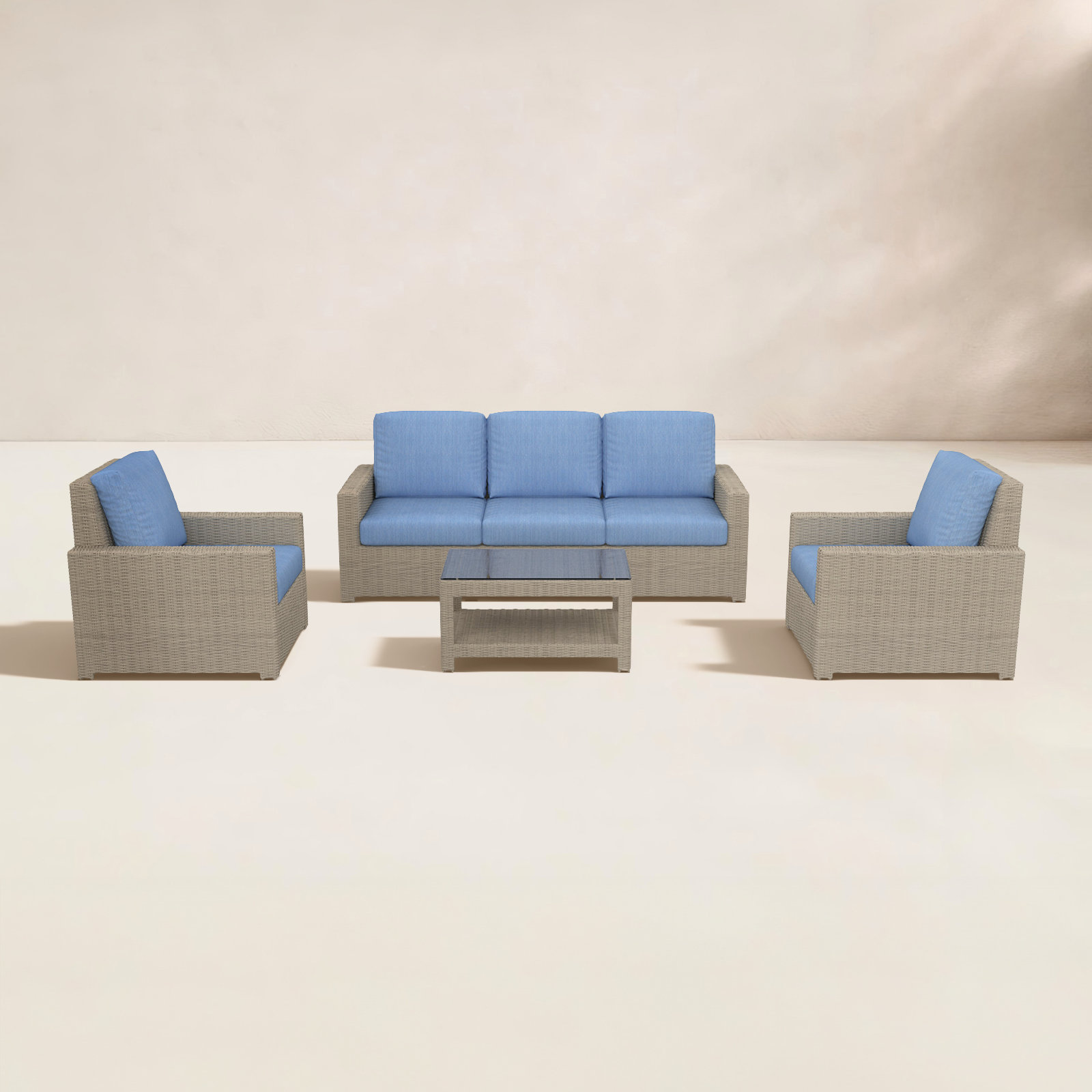 Henri 5-Person Sunbrella® Patio Seating Group, Cast Ocean