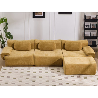 108'' W Oversized Sectional Sofa With Ottoman