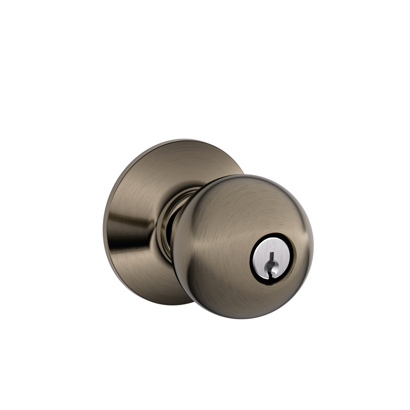 Orbit Knob Single Cylinder Keyed Entry Storeroom Lock, Bright Brass, Yes, Keyed Alike