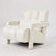 Chaise d'appoint rembourrée moderne avec tissu en lin et coussin - Fauteuil confortable-1358491182