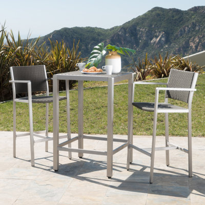 Royalston 2 - Person Wicker Patio Dining Set with Square Table