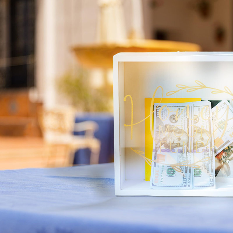 Honey Moon Fund Box And Card Rustic Box,Gift Card Box,White Wedding Box,Shadow Box