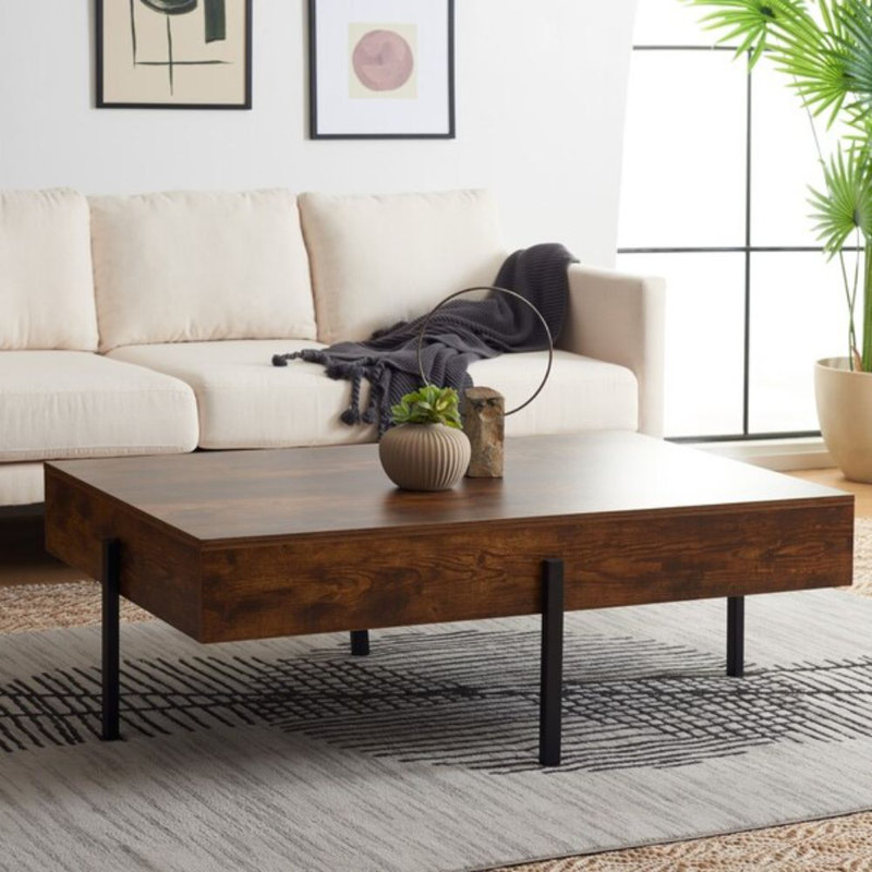 Table basse 4 pieds Ananas, Brun, Noir