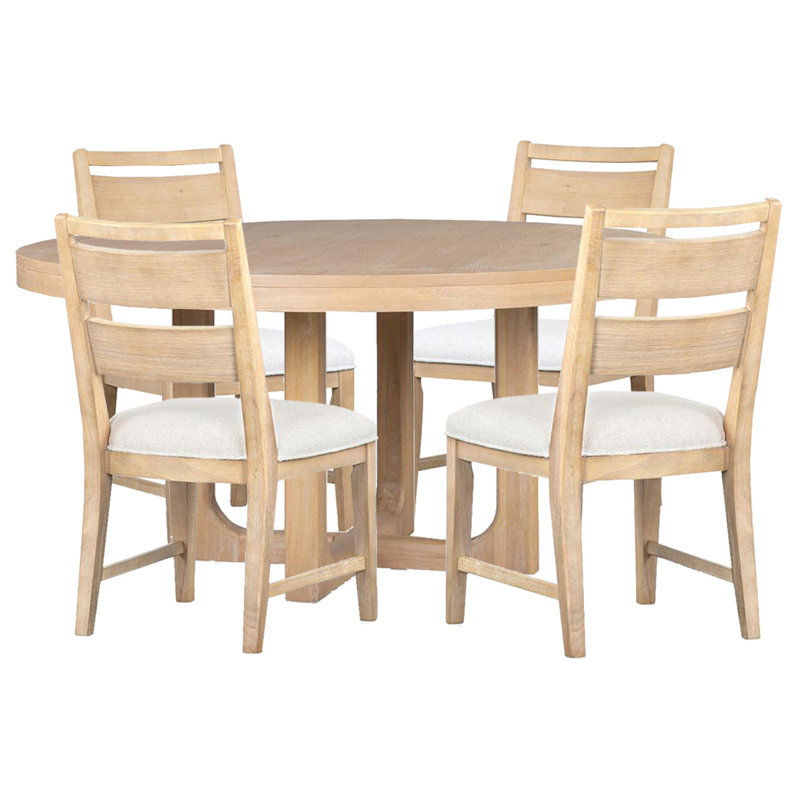Round Dining Table With 4 Side Chairs,   5 Pieces: Table, 4 Chairs