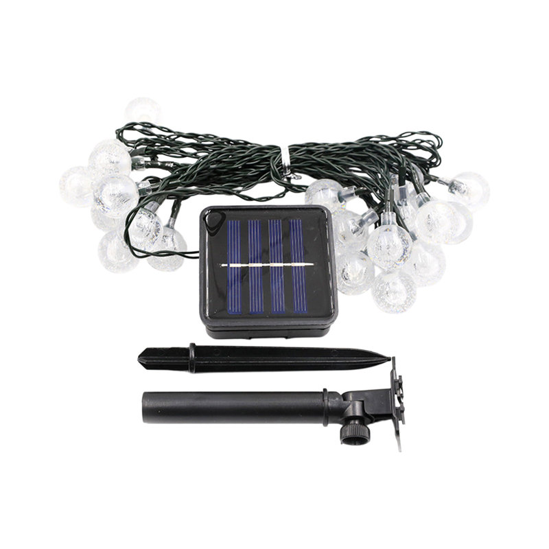 P guirlande de lumières décoratives de Noël en forme de boule de cristal solaire étoile de Noël