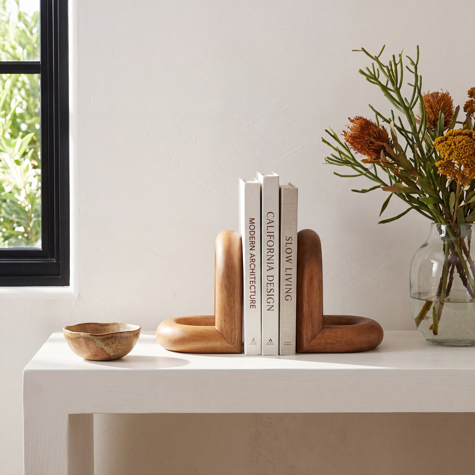 Zeppelin Wood Office Bookends, Brown