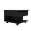 Table basse à plateau relevable H 15,3 po Babel, roulettes, une tablette, noir, salon