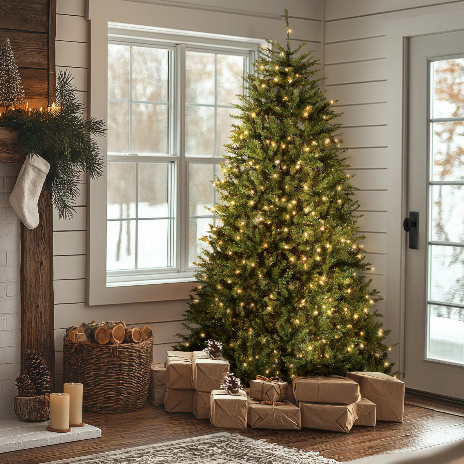 Dunhill Fir Tree with Clear Lights, 7.5', Clear/White Lights
