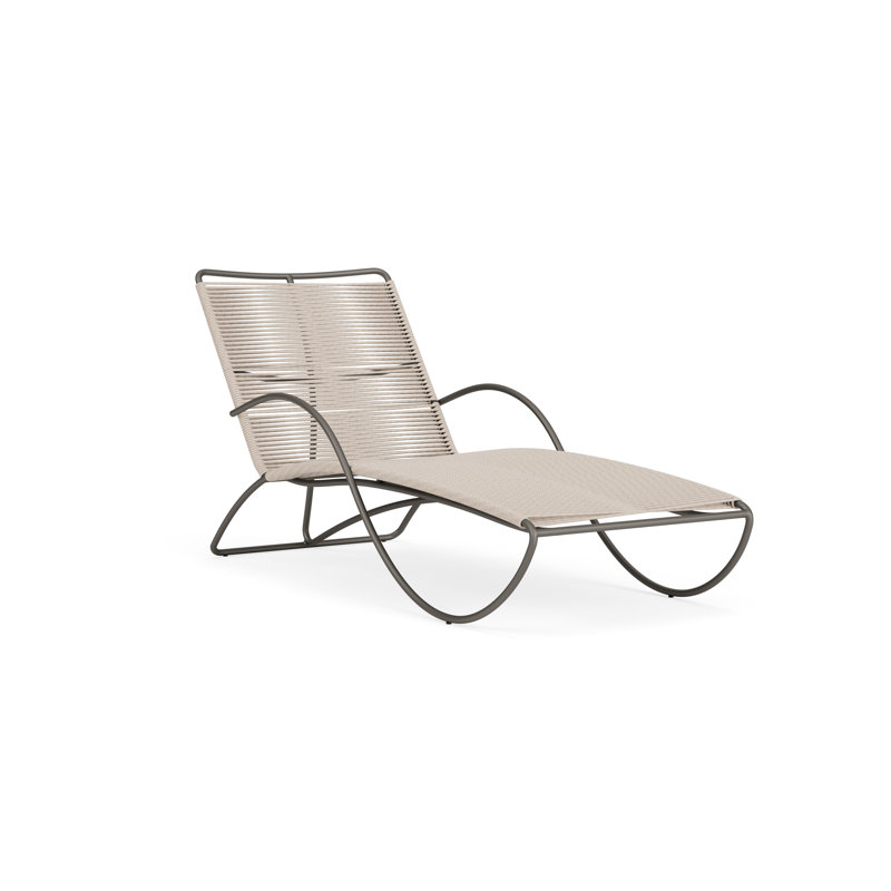 Walter Lamb Outdoor Chaise Lounge, Pebble/Mica
