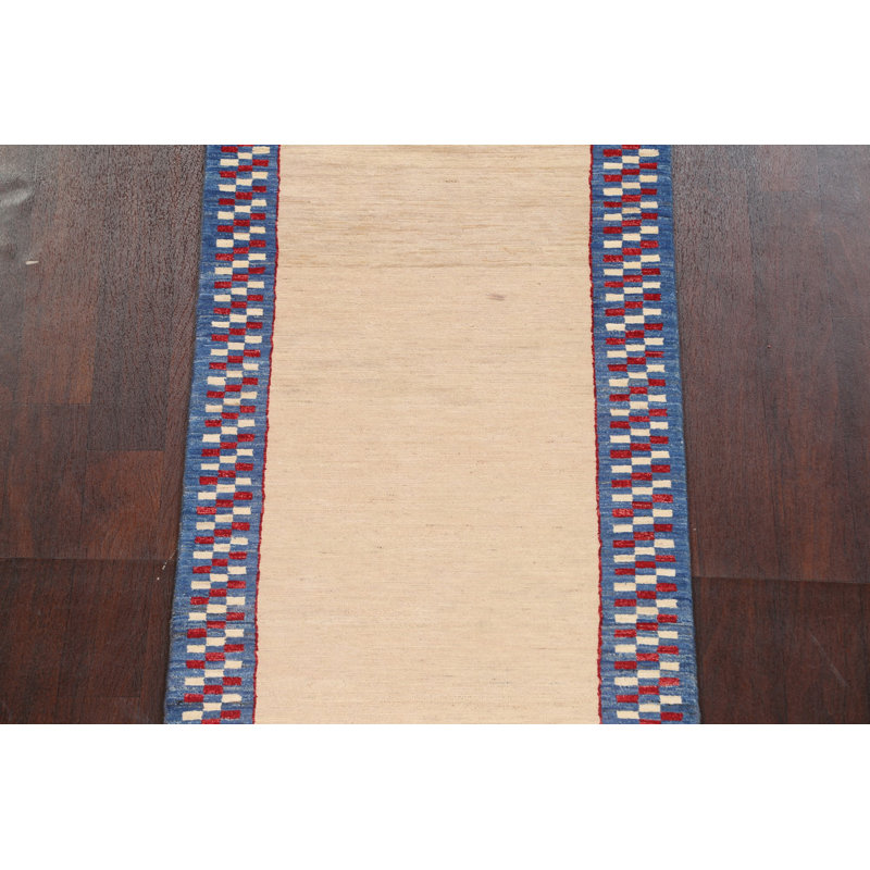 Tapis de couloir oriental neutre Gabbeh 3 x 10