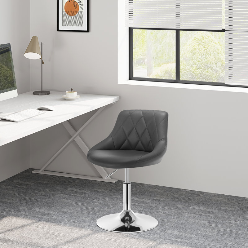 Dequesha Swivel Upholstered Adjustable Height Counter Stool, Grey