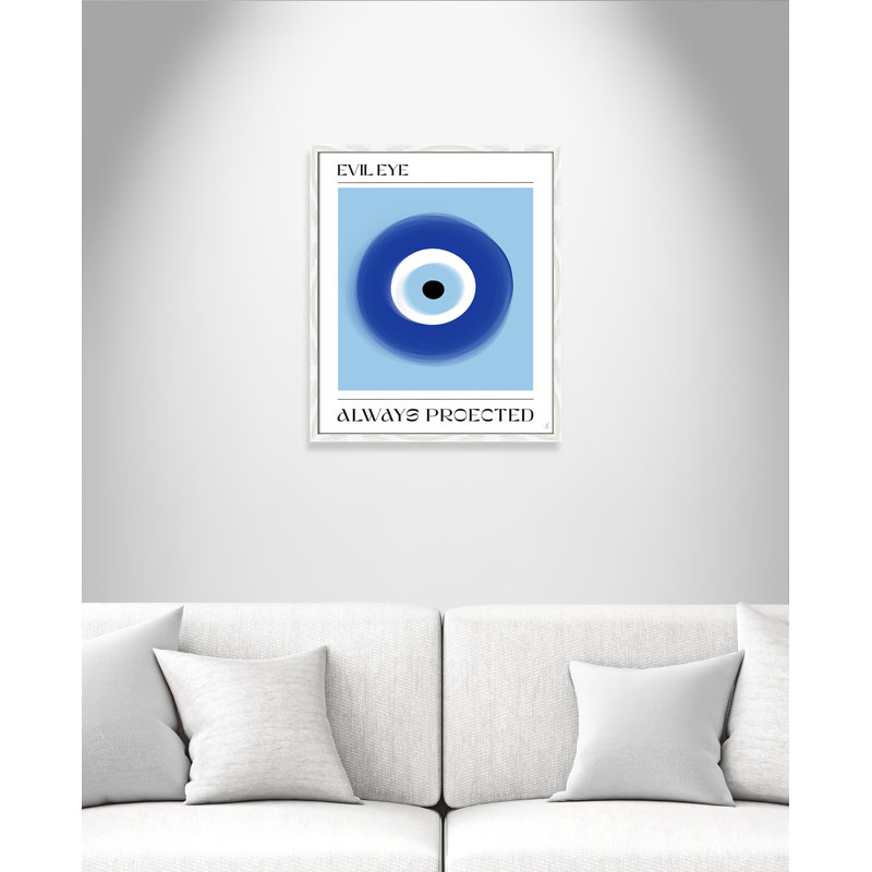 Evil Eye No. 1 Print by Volfova, 21.5'' W x 25.5'' H, Framed Print, White Woodgrain
