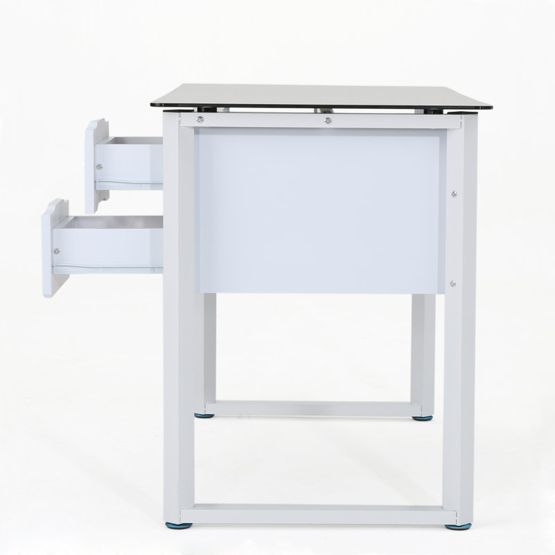 Bureau d'ordinateur en verre Ailey