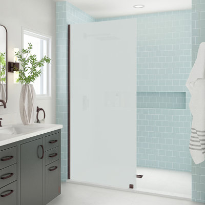 Elyse XL 36 in. W x 80 in. H Fixed Frameless Shower Door with Ultra-Bright Frosted Glass