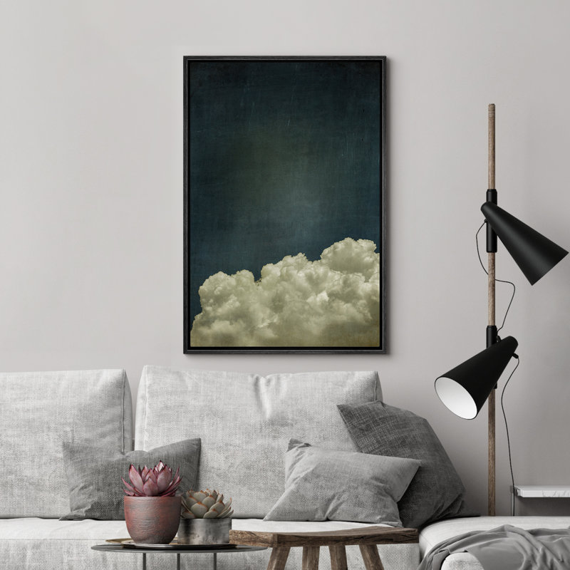 Œuvre de décorations murales minimalistes bleu marine foncé, tons de bicolore 3 - reproduction de cadre flottant sur toile