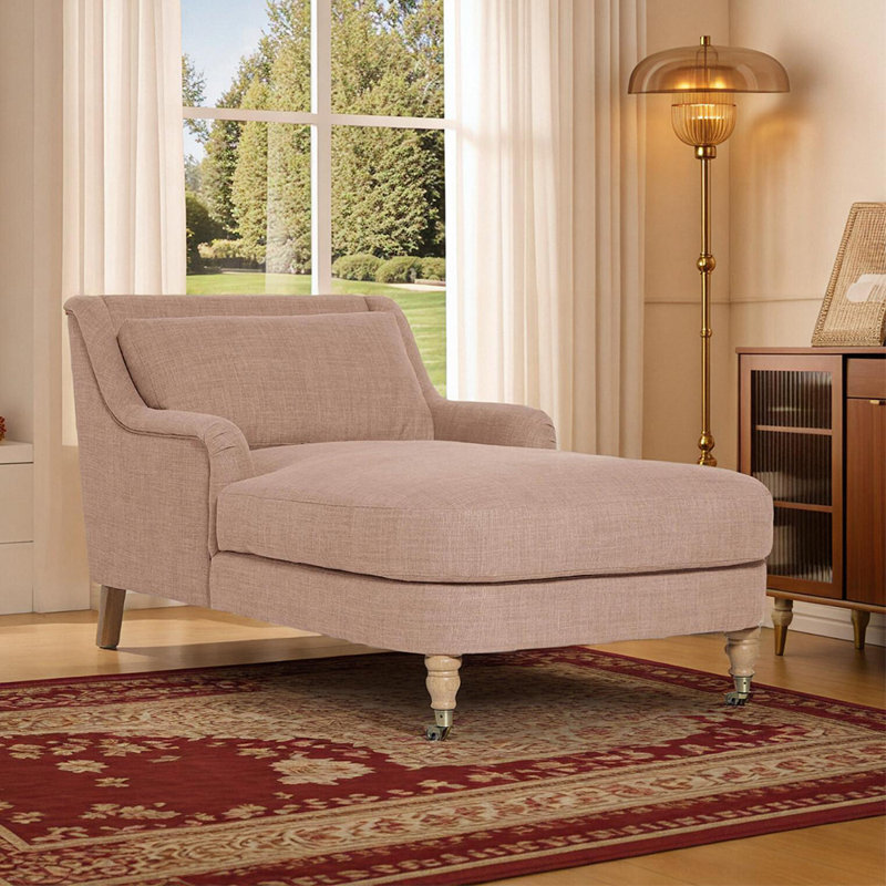 Chaise longue élégante paresseuse rétro, Gris rosée pâle