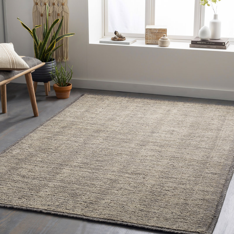 Viera Wool Area Rug, Rectangle 8' x 10', Tan