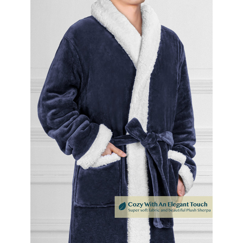Kraay Fleece Mid-Calf Bathrobe with Pockets
