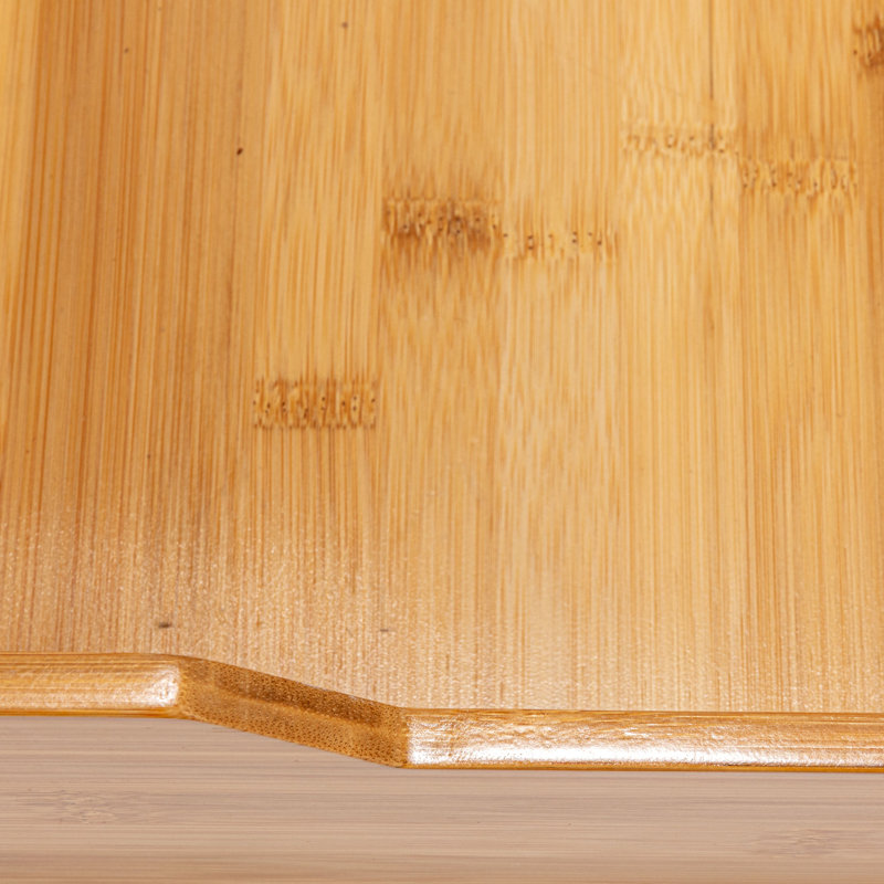 Natural Bamboo and Steel 17" Pull-Out Storage Drawer