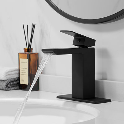 Single-Hole Single-handle Bathroom Faucet with Drain Assembly