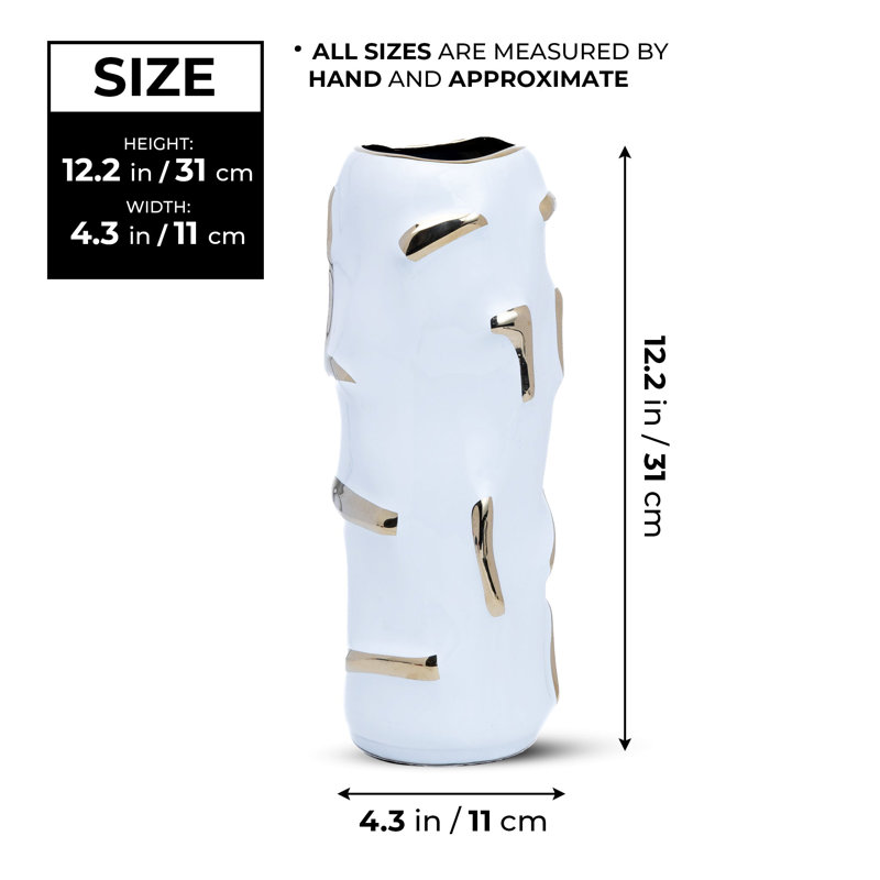 Vase en céramique pour décoration chic, Blanc