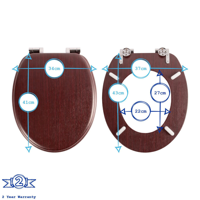 Harbour Housewares - Soft Close Wooden Toilet Seats, Light Oak