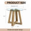 Table ronde moderne et pratique. Fabriqué en verre trempé transparent et de couleur bois