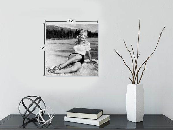 Buy Art For Less Marilyn Monroe At The Beach On Canvas Print | Wayfair