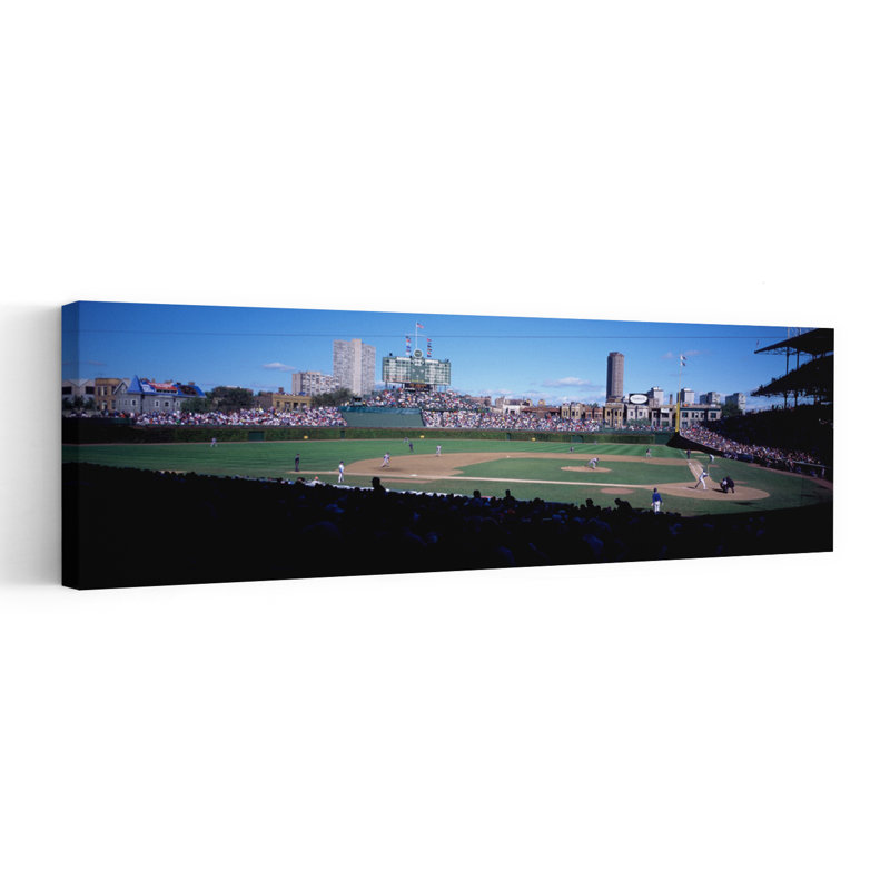 Baseball match in progress, Wrigley Field, Chicago, Cook County, Illinois, États-Unis, art contemporain abstrait, art mural paysage