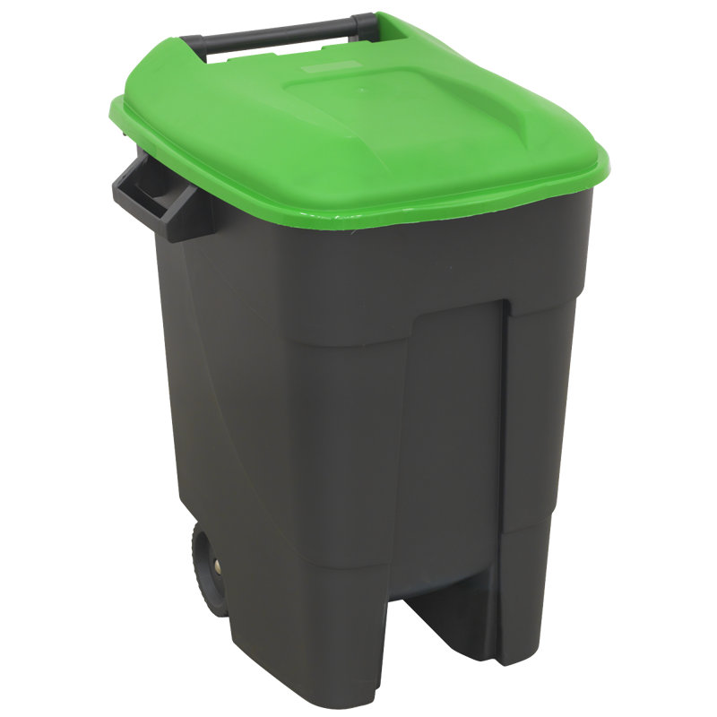 Kaczmarek Plastic Manual Lift Outdoor Trash & Recycling Bin - 100L, Green
