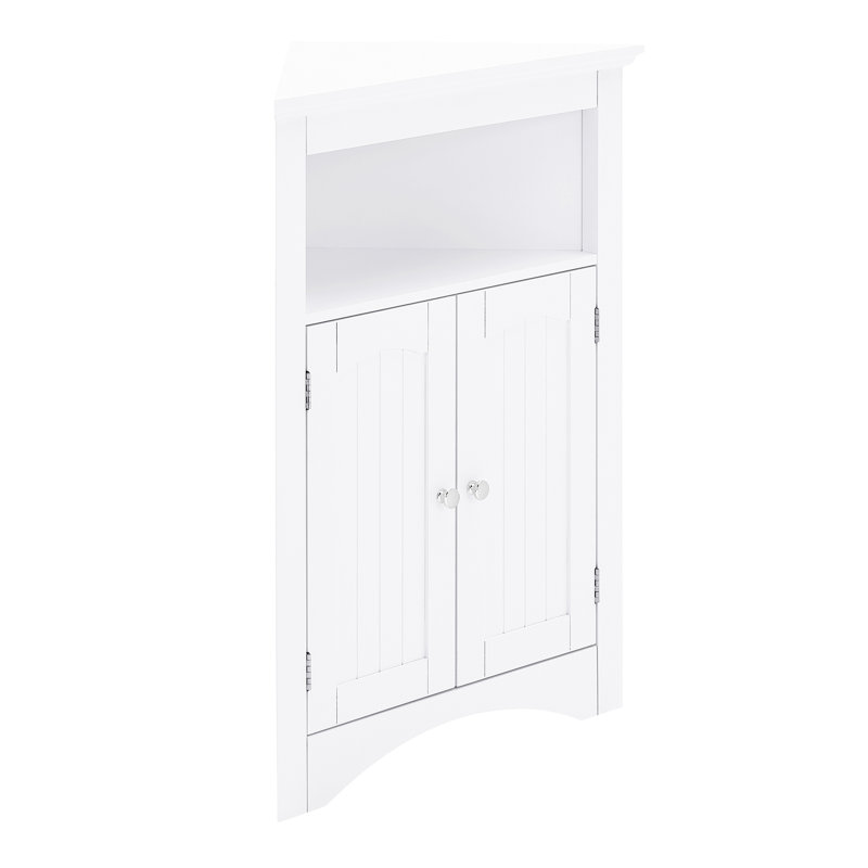 Armoire de coin pour salle de bain blanche, profondeur de 24 pouces, 26,4 lb, tablettes réglables, buffet multifonctionnel facile à assembler et à nettoyer pour la salle de bain, les planches, imperméable