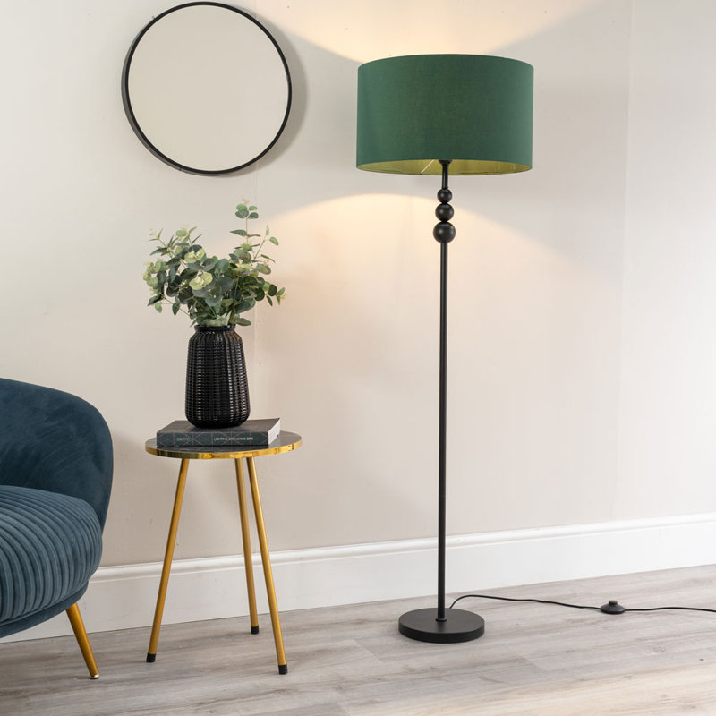 Randalia 145cm Traditional Floor Lamp, Forest, Black