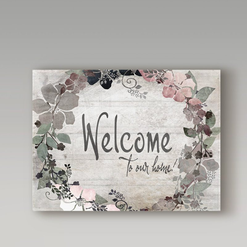 « modern welcome », reproduction d’impression sur toile tendue, H 35 po x l 47 po x P 2 po