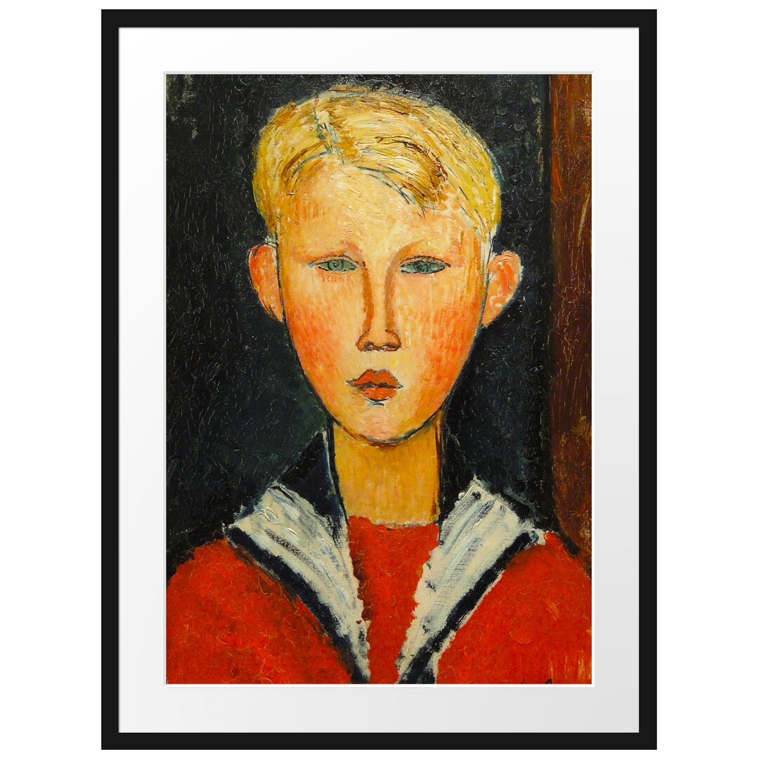 Gerahmter Kunstdruck The Boy with the Blue Eyes von Amedeo Modigliani