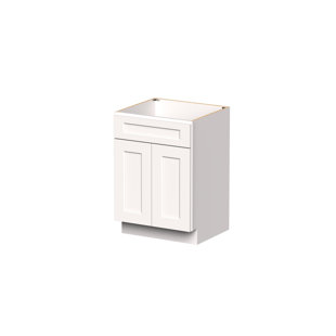 Armoire de meuble-lavabo de style Shaker de DL Cabinetry (prête à assembler) l 24 po x H 34,5 po x P 21 po - blanc