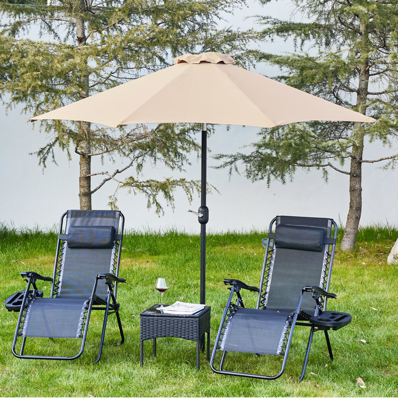 Parasol de marché inclinable 9 pi Senan, Kaki