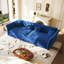 Canapé-lit escamotable surdimensionné de 100 po, canapé-lit convertible avec motif capitonné en tissu fait à la main, causeuse en velours multifonctionnel pour le salon, la chambre à coucher, un appartement, bleu-129442235