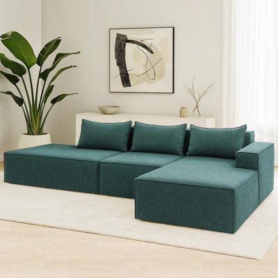 No Assembly Required 3 - Piece Chenille Sofa