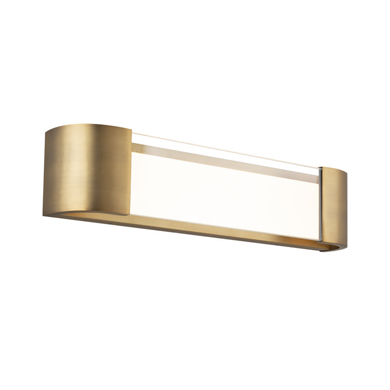 Strattford Dimmable LED Bath and Wall Light Bar, Aged Brass, 22" W