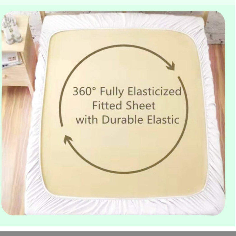 Luxury Cotton DreamFit Fitted Sheet - 300 Thread Count, Deep Pocket, Breathable & Silky Soft - Full Size White Bedding Essential