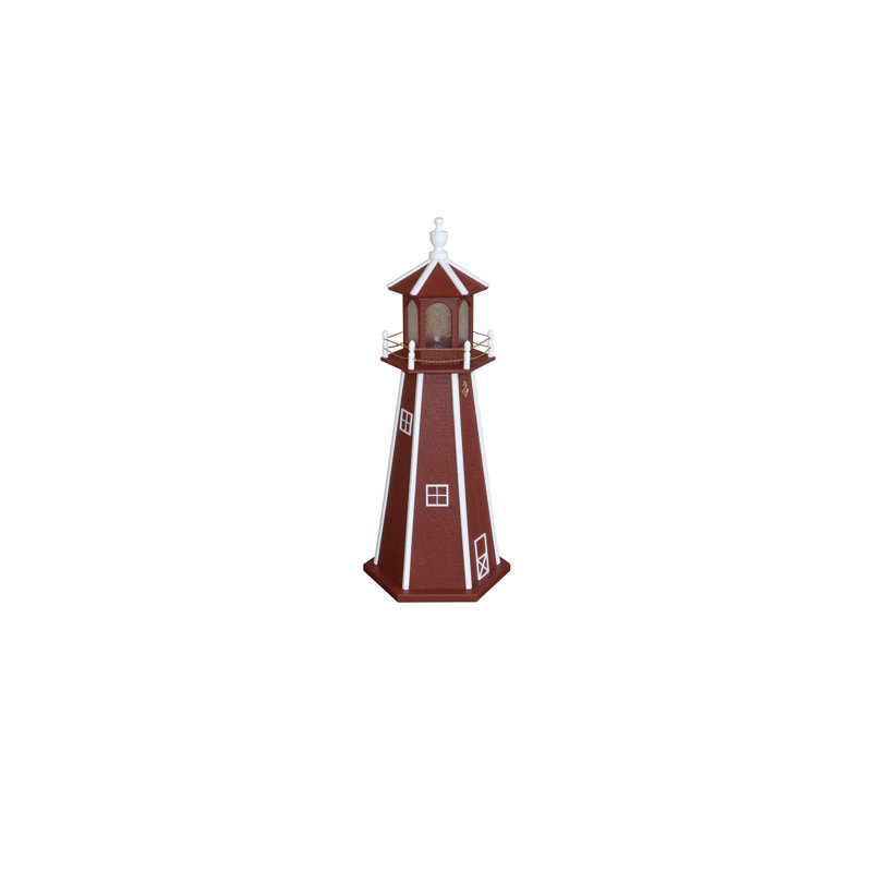 Statue de jardin Baldric, Rouge / blanc, H 48 po x l 21 po x P 21 po