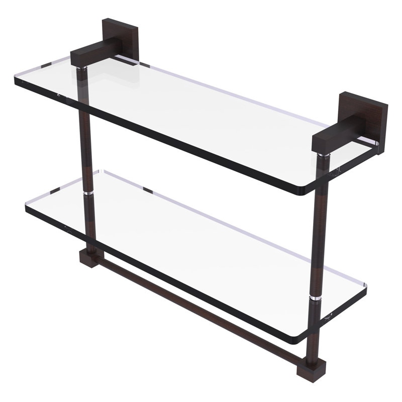 Tablette à 2 niveaux avec barre à serviettes Haranu, H 11,7 po x l 16 po x P 5,7 po, Bronze vénitien