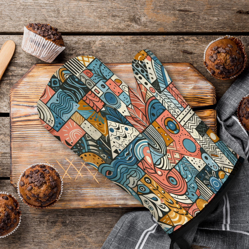 Dynamic Swirls Oven Mitt Cotton Twill