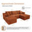 Canapé Boneless de 92,4 po, canapé modulaire Cloud, canapé en velours côtelé pour salon, canapé modulaire en U avec méridienne, sans assemblage-693831047-693831040