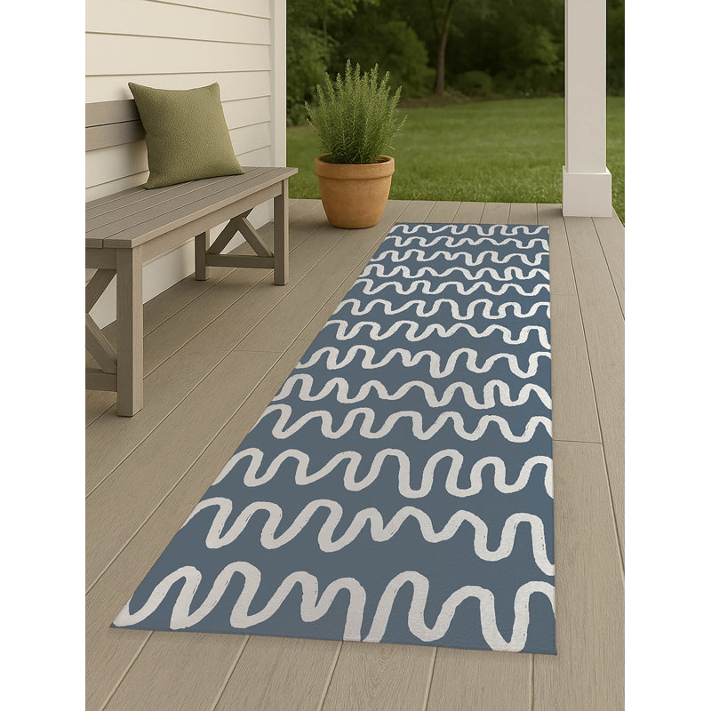 Tapis d'extérieur antidérapant à rayures Wiggle, Tapis de couloir 2 pi 6 po x 8 pi