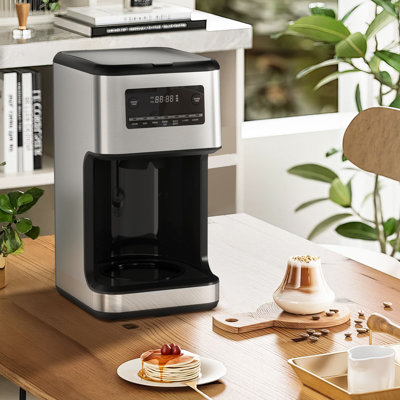 14-cup Coffee Maker, 24-hour Programmable Coffee Maker, With Keep-warm Feature, Anti-drip, Removable Filter, Stainless Steel