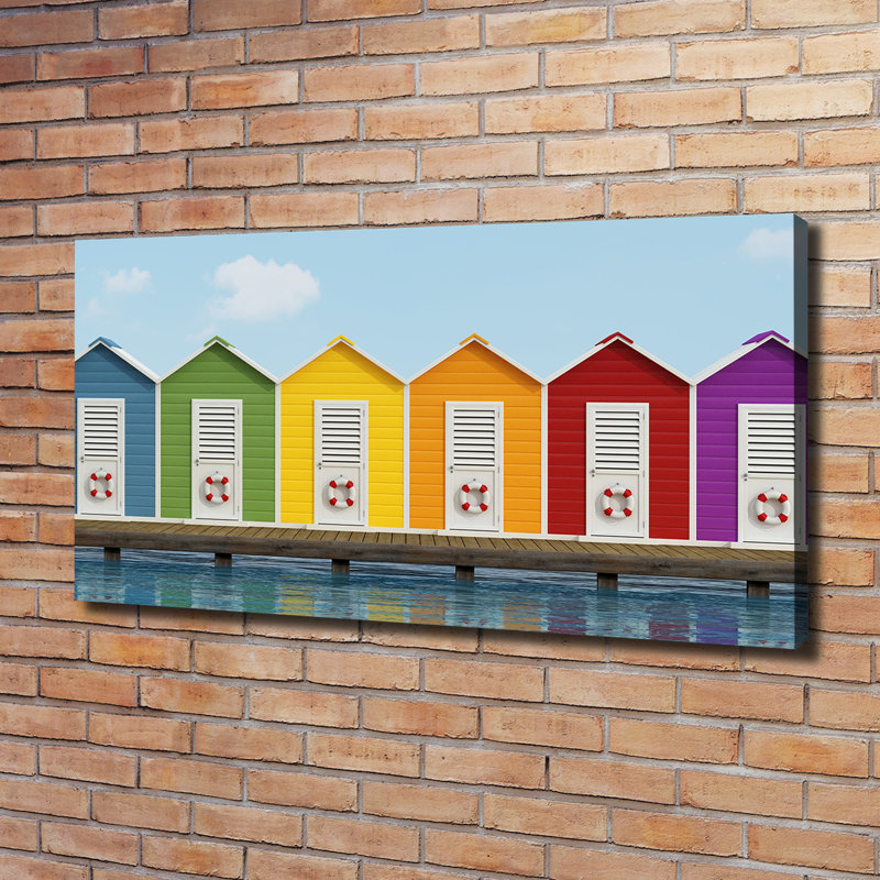Beach Cabins - Wrapped Canvas Print