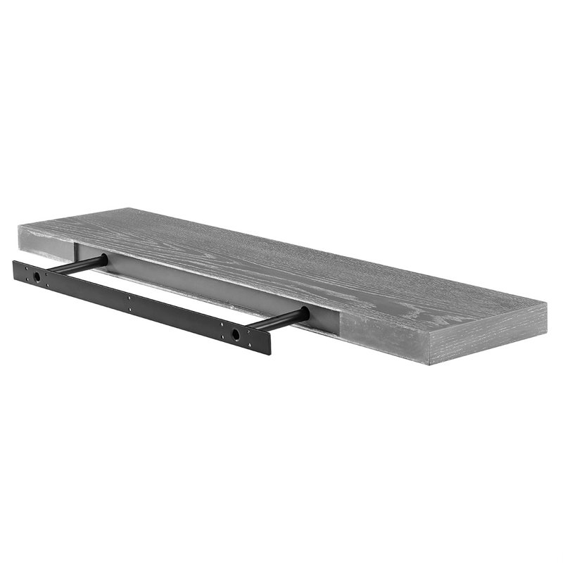 Tablette flottante murale en bois, H 1,97 po x l 43,31 po x P 10,24 po, Chêne